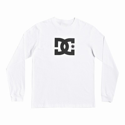 DC Star Long Sleeve Men's White T-Shirt Australia Online DRO-409